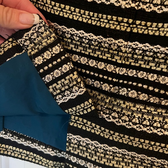 Talbots tweed pencil skirt 2 petite gold black silver - Picture 6 of 7